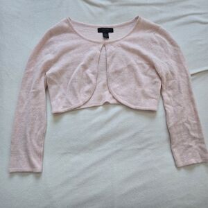 Express Angora Rabbit Lamb Wool Baby Pink Sweater Bolero Size Large
